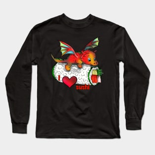 sushi roll with a cute dragon Long Sleeve T-Shirt